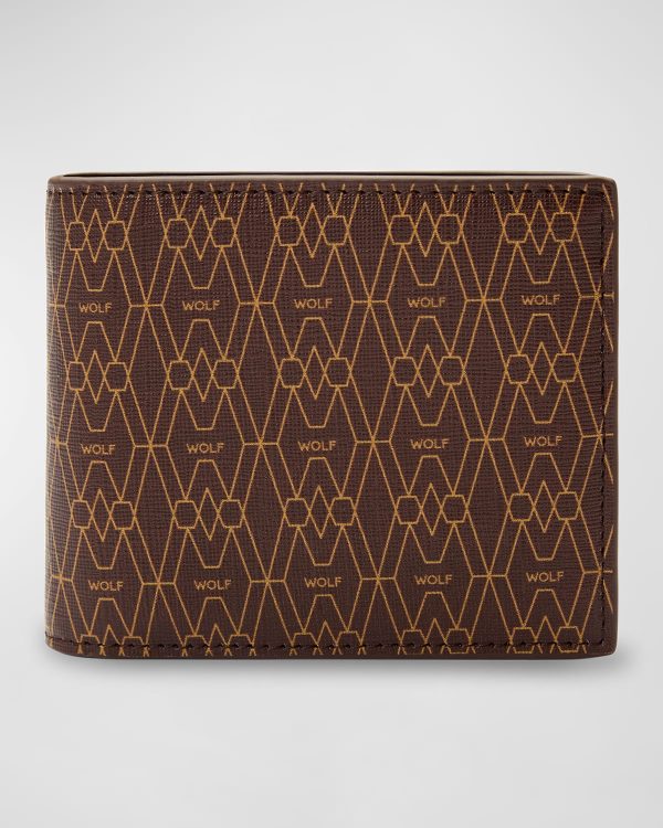Men's Vegan Monogram Billfold Wallet w/ Coin Pocket- sku214102292