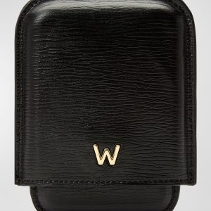 Men's W-Plaqué Recycled Leather Molded Card Holder- sku214101255