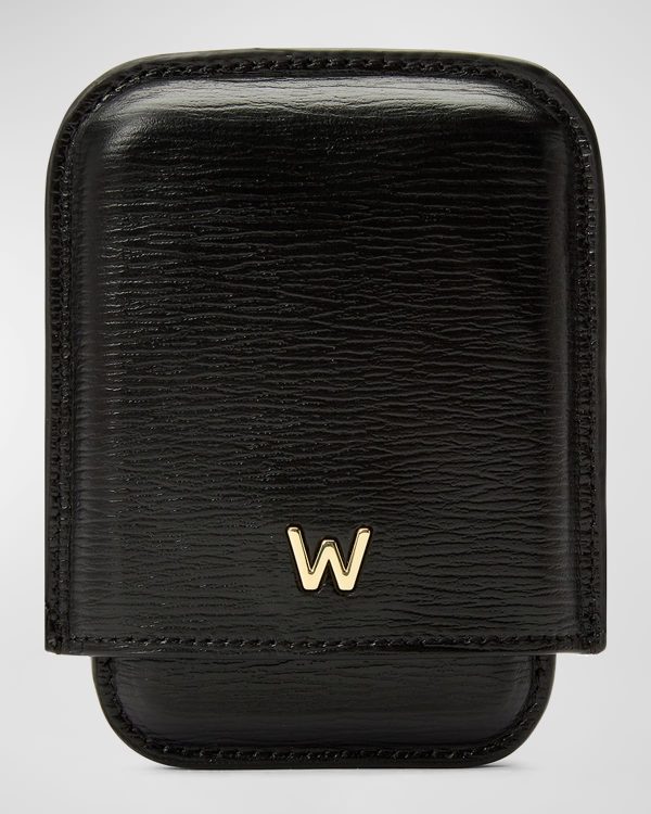 Men's W-Plaqué Recycled Leather Molded Card Holder- sku214101255
