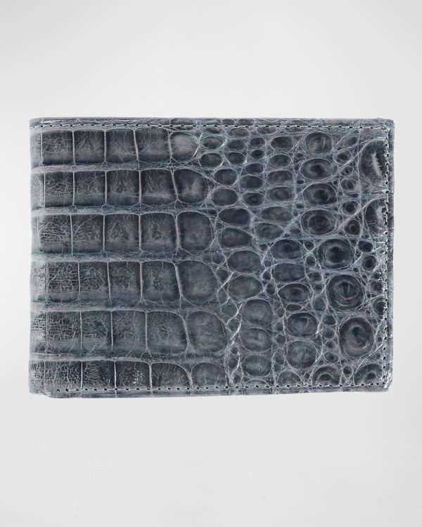 Men's Crocodile Bifold Wallet- sku214300631