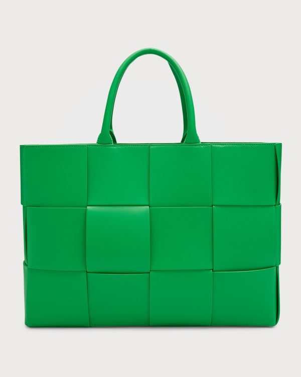 Men's Arco Intrecciato Leather Tote Bag- sku214880429