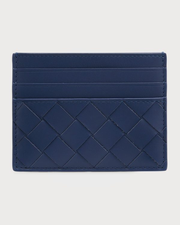 Men's Intrecciato Leather Card Case- sku214881252