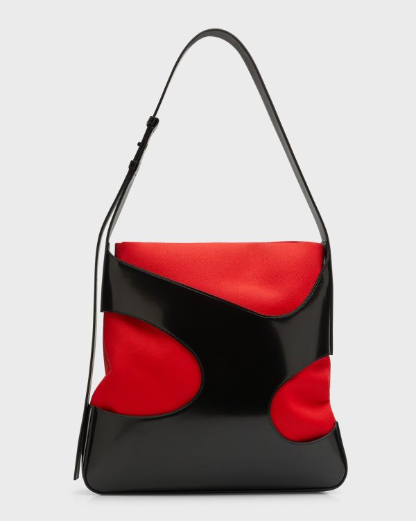 Men's Cutout Leather Tote Bag- sku215291357