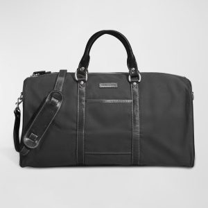 Men's Nylon and Leather Field Duffel Bag- sku215532648