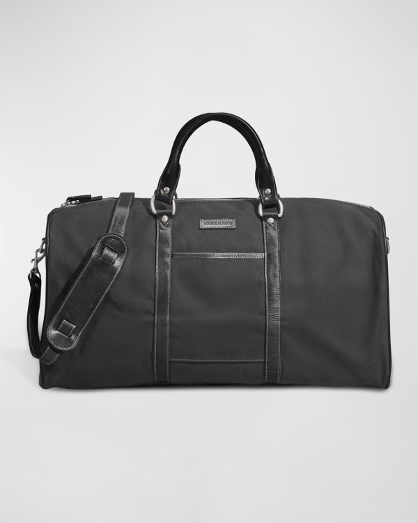 Men's Nylon and Leather Field Duffel Bag- sku215532648
