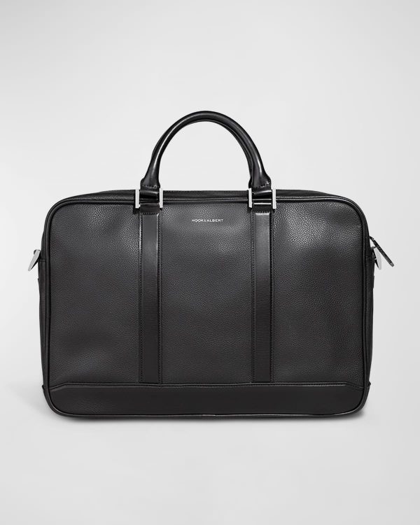 Men's Leather Briefcase with Padded Laptop Pocket- sku215520353