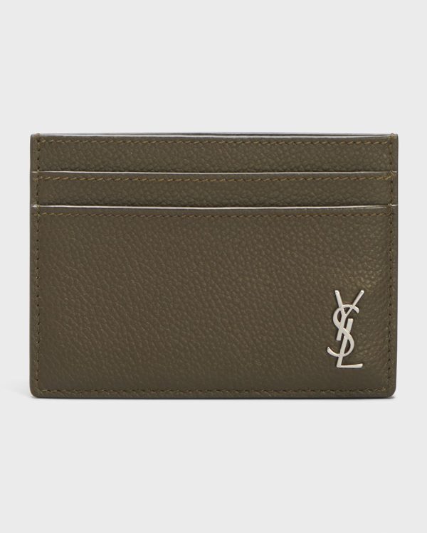 Men's Monogram Plaque Leather Card Holder- sku217450161