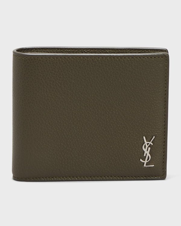 Men's Monogram Plaque Leather Bifold Wallet- sku217461232