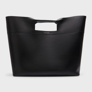 Men's Square Bow Leather Tote Bag- sku216230342