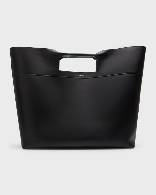 Men's Square Bow Leather Tote Bag- sku216230342