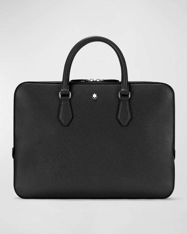 Men's Sartorial Slim Leather Briefcase- sku216392589
