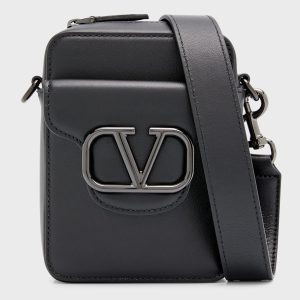 Men's VLogo Leather Crossbody Bag- sku216621232