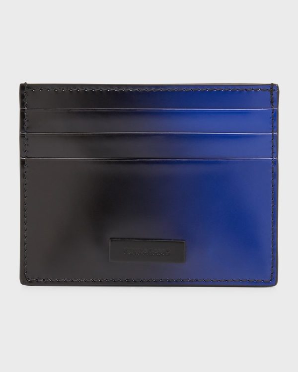 Men's Lingotto Degrade Leather Card Case- sku216670336
