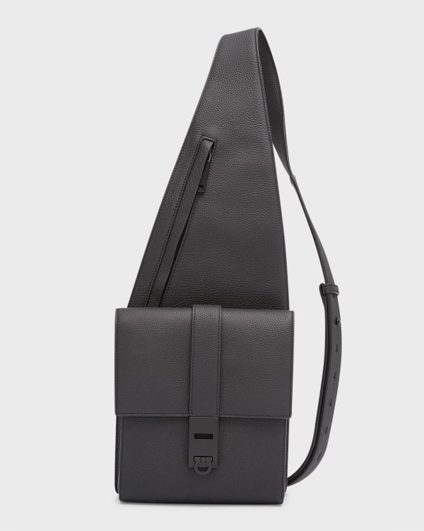 Men's Gancio Leather Crossbody Bag- sku216670372