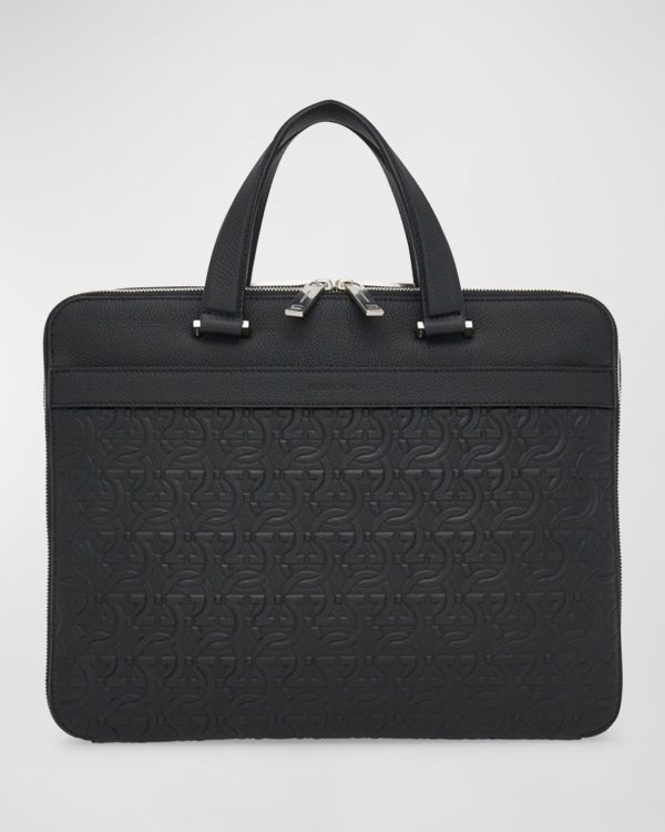 Men's Gancini-Embossed Medium Travel Briefcase- sku216670283