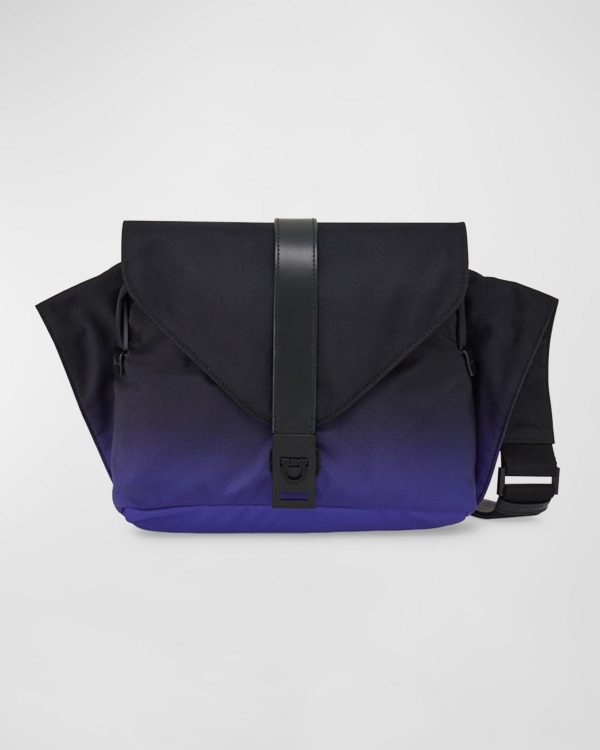 Men's Gancio Buckle Nylon Crossbody Bag- sku216670172