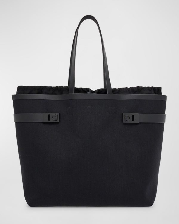 Men's Gancini Large Canvas Tote Bag- sku216670868