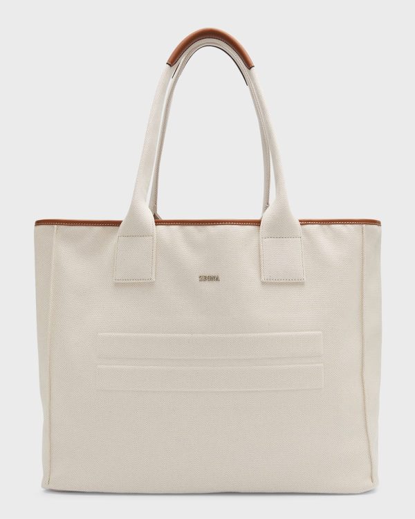 Men's Borsa Da Canvas Shopping Tote Bag- sku217280448