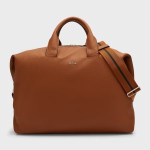 Men's Holdall Raglan Leather Duffle Bag- sku217280504