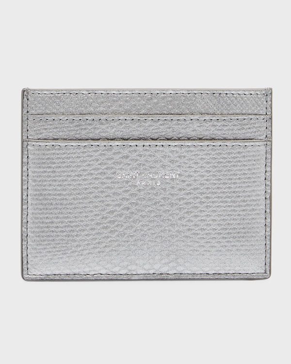 Men's Metallic Leather Card Holder- sku217450136