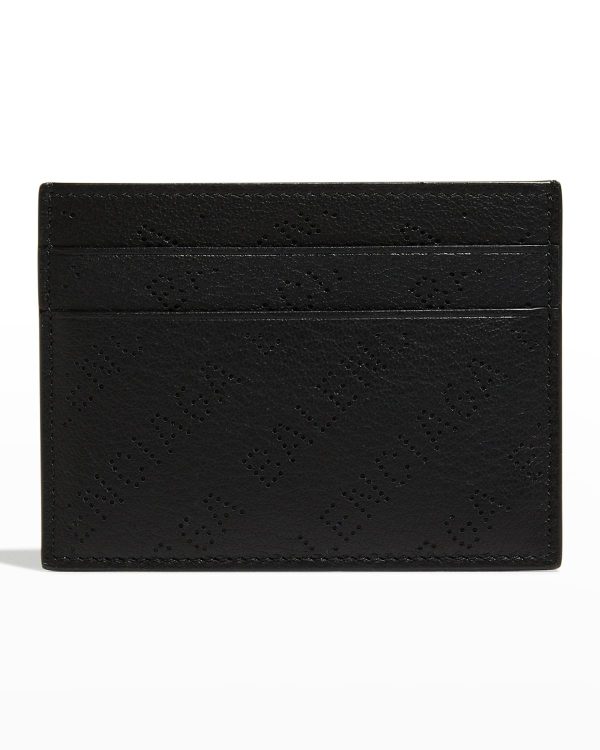 Men's Typographic Leather Card Holder- sku217490236