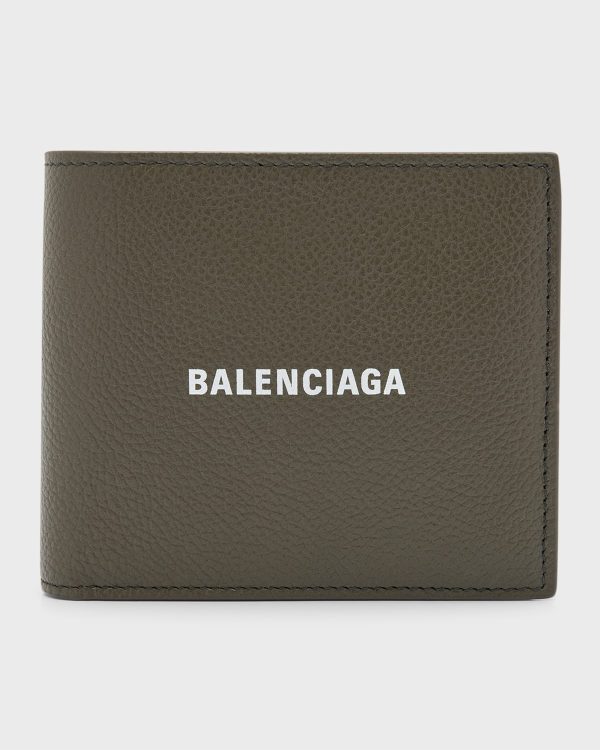 Men's Grained Leather Logo Wallet- sku220710767