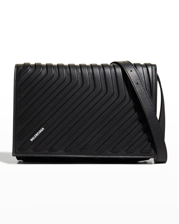 Men's Leather Car Flap Bag w/ Strap- sku217563863