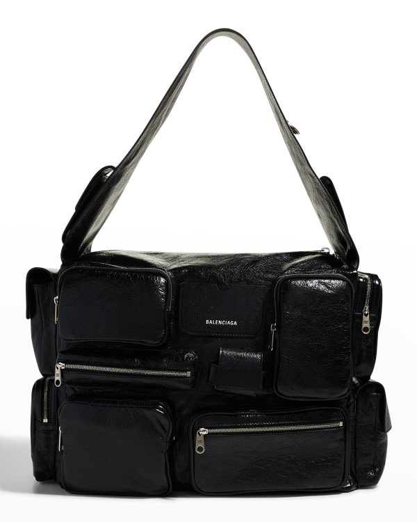 Men's Superbusy Leather Multi-Pocket Sling Bag, Large- sku217563922