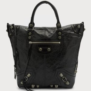 Men's Le Cagole Medium Leather Tote Bag- sku217563426