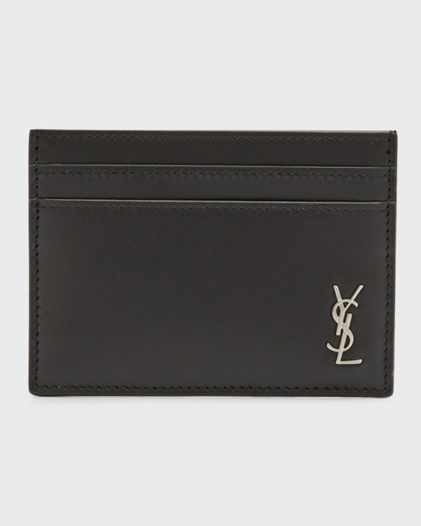 Men's Tiny Cassandre Leather Card Holder- sku217820893