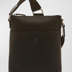 Men's Oriuolo Leather Crossbody Bag- sku217850693