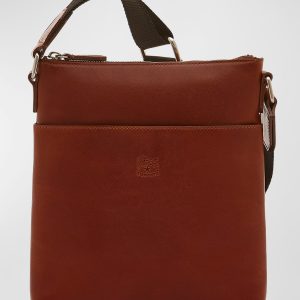 Men's Oriuolo Leather Crossbody Bag- sku217840757