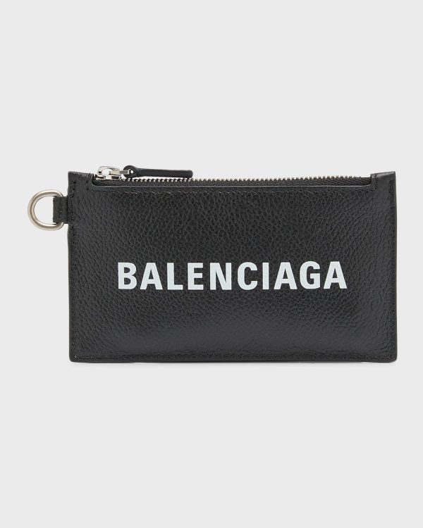 Men's Key Ring Leather Logo Card Case- sku218030785