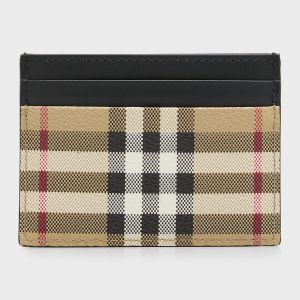 Men's Vintage Check Leather Card Holder- sku218260182