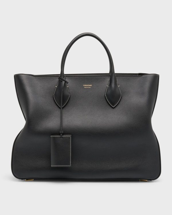 Men's Large Leather Tote Bag- sku218450088