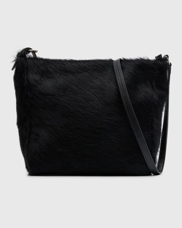 Men's Leather-Trimmed Calf Hair Crossbody Bag- sku218971468