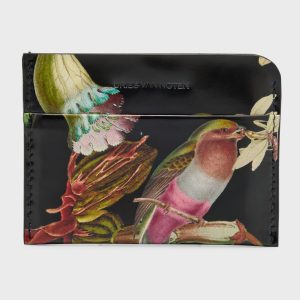Men's Botanical Composition Leather Card Holder- sku218971661