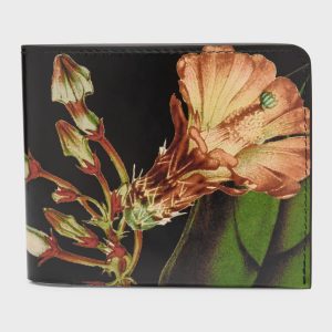 Men's Botanical Composition Leather Bifold Wallet- sku218970292