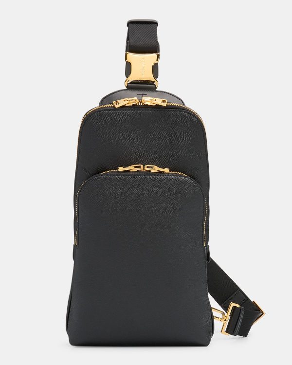 Men's Buckley Grained Leather Sling Backpack- sku219141634