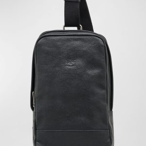 Men's Cestello Leather Sling Backpack- sku219510412