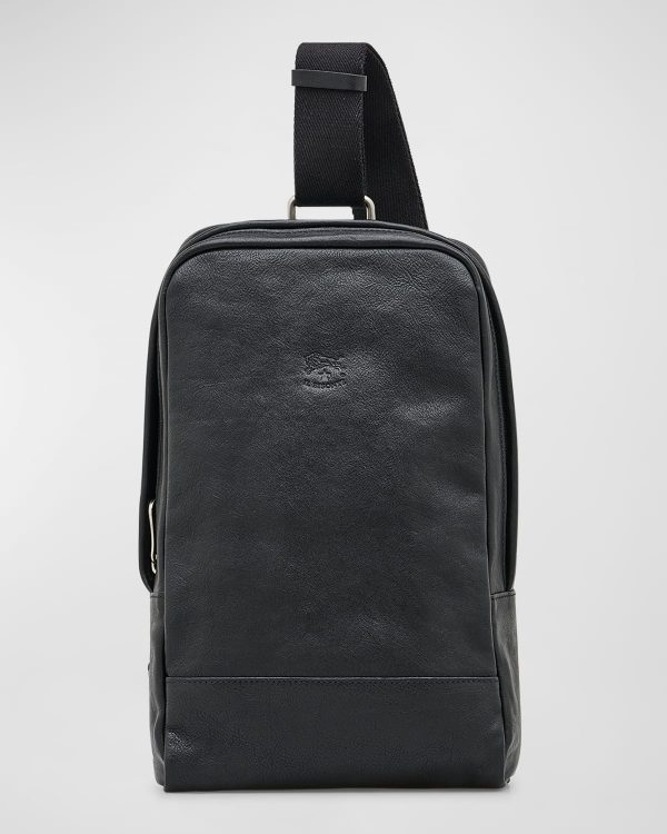 Men's Cestello Leather Sling Backpack- sku219510412