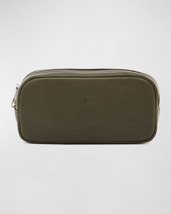 Men's Cestello Leather Toiletry Bag- sku219530195