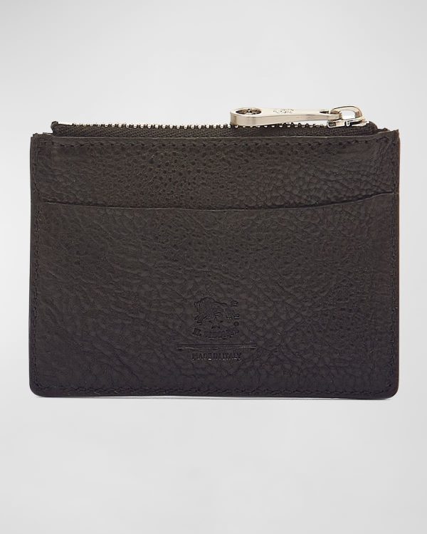 Men's Cestello Leather Zip Card Case- sku219510765