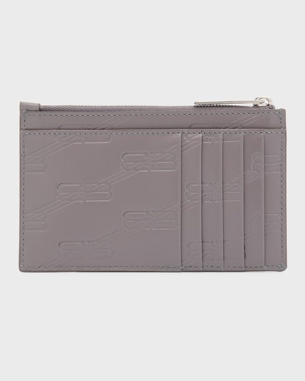 Men's BB Monogram Embossed Zip Card Holder- sku219570413