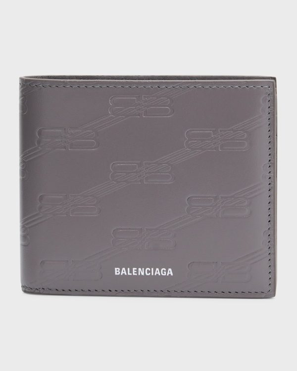 Men's BB Monogram Embossed Leather Billfold Wallet- sku219570472