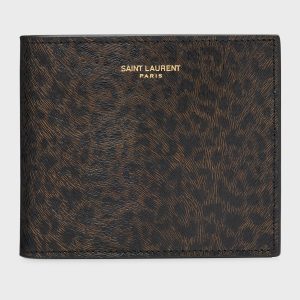 Men's Leopard-Print Leather Wallet- sku221681755