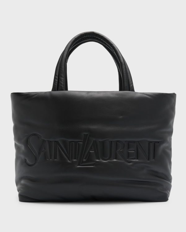 Men's Embossed Padded Leather Tote Bag- sku220491423