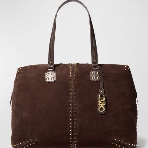 XL Studded Suede Weekender Bag- sku220151070
