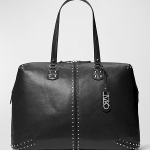 XL Weekender Studded Leather Weekender Bag- sku220151298