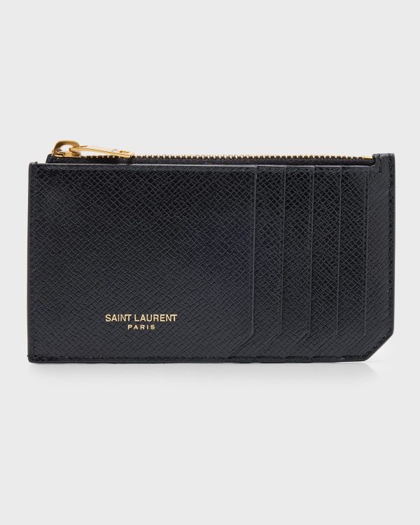 Men's Leather Zip Card Holder- sku220520172